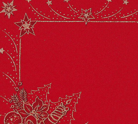 Vánoční ubrus s potiskem, červená, 42 x 85 cm