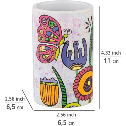 Wenko Keramični lonček za zobne ščetke Flowers