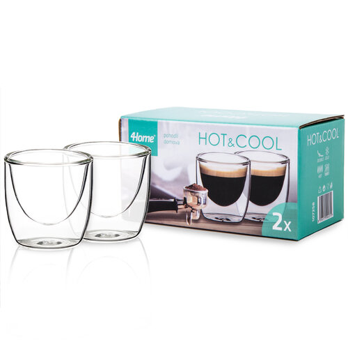 4Home Espresso-Thermogläser Hot&Cool 80 ml, 2 Stück