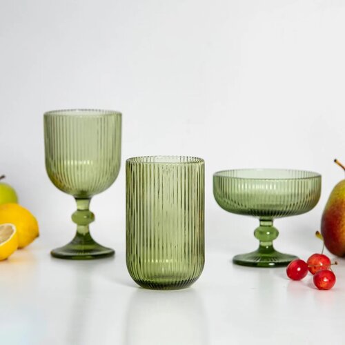 Altom Pohár Selena Green, 430 ml, súprava 6 ks