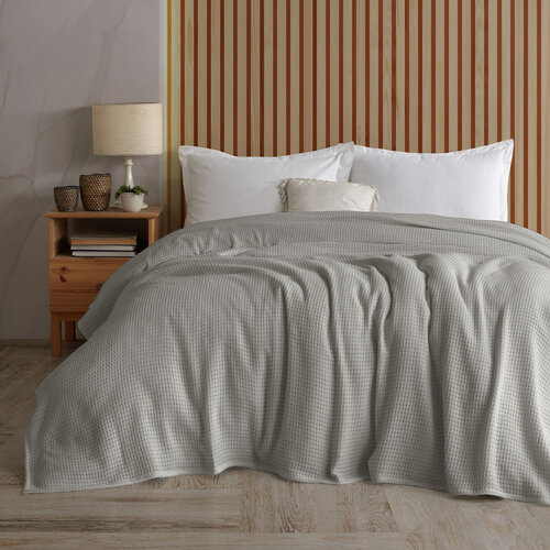 4Home Bavlněný přehoz na postel Claire šedá, 220 x 240 cm