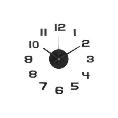 Karlsson 6001BK design öntapadó óra, fekete,átmérő 40 cm