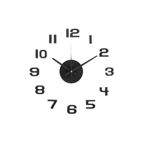 Karlsson 6001BK dizajnové samolepiace hodinyčierne, priemer 40 cm