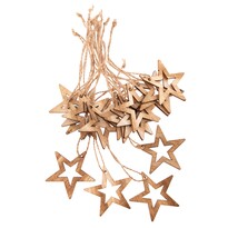 Weihnachtsschmuck-Set aus Holz Star Natur, 18 St.natürlich,