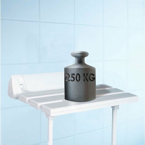 SAPHO A0020301 Scaun de duș pliabil pentruhandicapați cu suport, alb