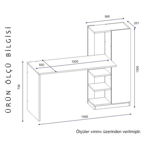 Birou de lucru Yagiz Anthracite