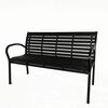 Bancă de grădină 125 x 60 x 80 cm, negru, oțel /plastic