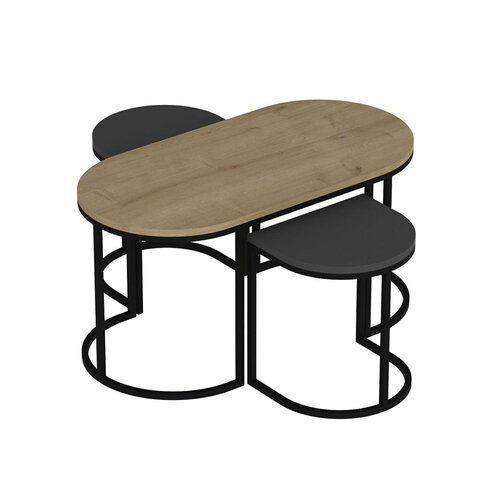 Beistelltisch Dena Anthracite, 3 Stück