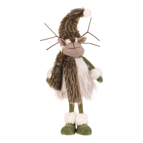 Dekoracja świąteczna Renifer stojący, wys. 45 cm, zielony/biały