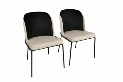 Dore Black and Cream étkezőszék szett, 2 db
