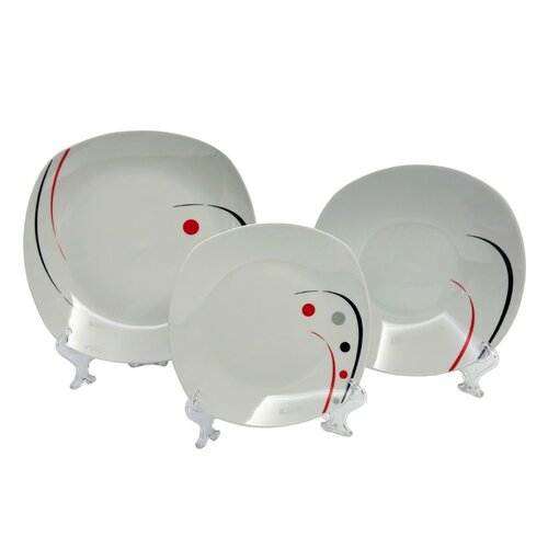 Home Elements 18-delni jedilni set Črte in pike