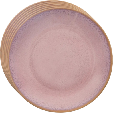 Orion Set keramičnih desertnih krožnikov Glaze roza 20,5 cm, 6 kosov