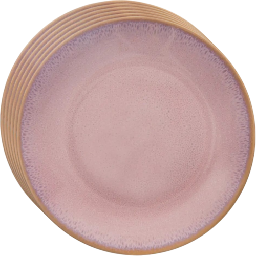Orion Set keramičnih desertnih krožnikov Glaze roza 20,5 cm, 6 kosov
