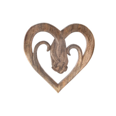 InDecor Serce z drewna mango Joined hands, 30 x 30 x 2,5 cm