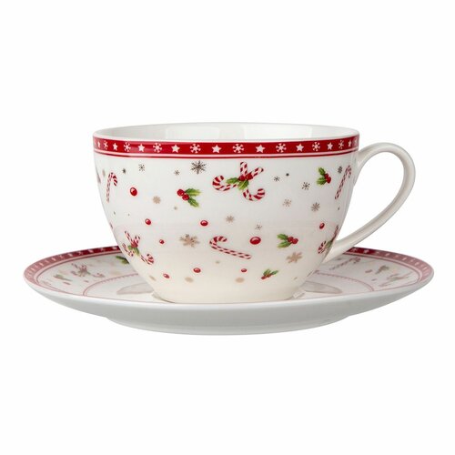 Altom Filiżanka porcelanowa ze spodkiem Christmas tree, 200 ml