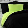Lenjerie de pat din satin, Luxury Collection 2 pers., negru/verde, 240 x 220 cm, 2 buc. 70 x 90 cm