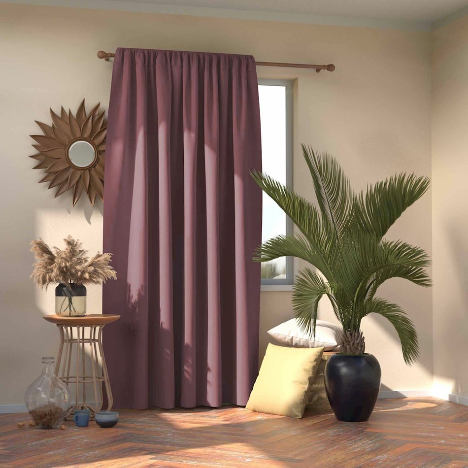 Obrázok AmeliaHome Záves Blackout Oxford Pleat mauve, 140 x 245 cm