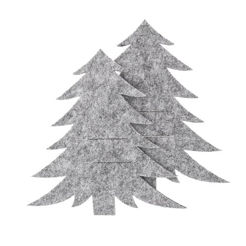 Orion Bestecktasche Baum Grau, 18 x 18 cm, 2er Set