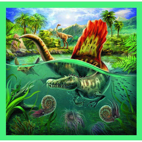 Trefl Puzzle Neobyčajný svet dinosaurov, 3 ks