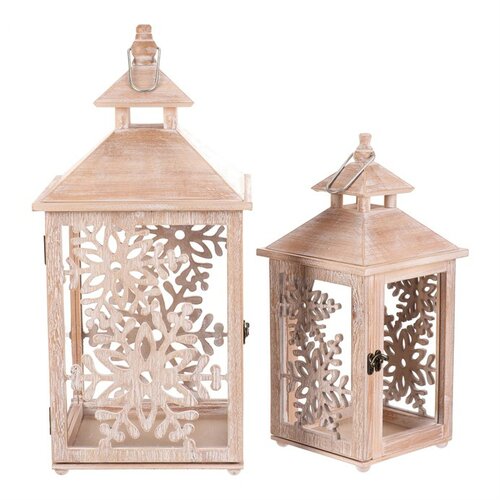 2 db Vločka fa lámpa szett, természetes