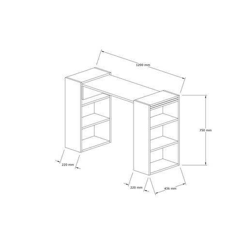 Birou Handy Walnut and White