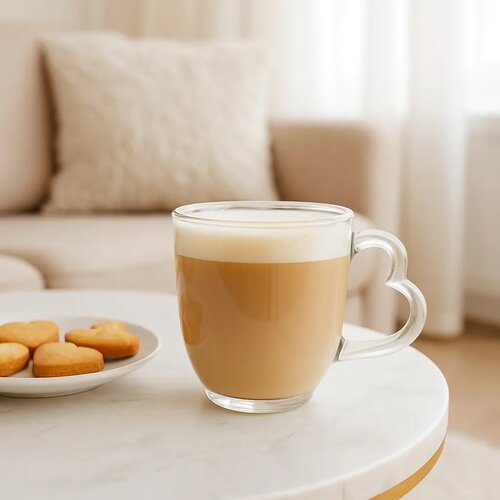 Set de căni de sticlă Altom Heart, 310 ml, 6 buc.