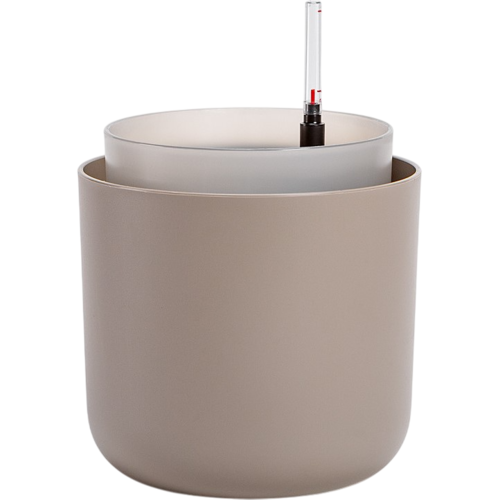 Plastia Tolita önöntöző virágtartó, barna, átmérő: 19 cm