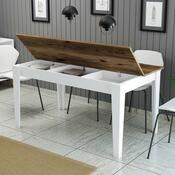 Milan White and Walnut étkezőasztal
