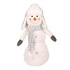 Vianočná dekorácia Snehuliak s LED hviezdami, v. 40 cm, biela