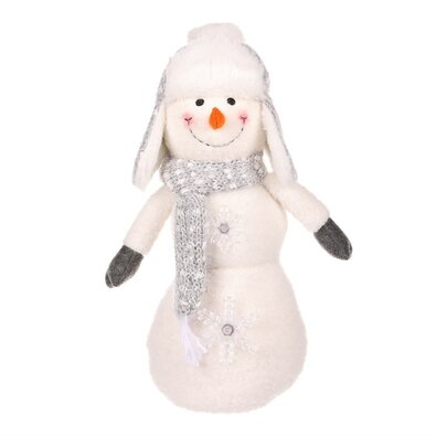 Dekoracja świąteczna Bałwan z gwiazdami LED, wys. 40 cm, biały