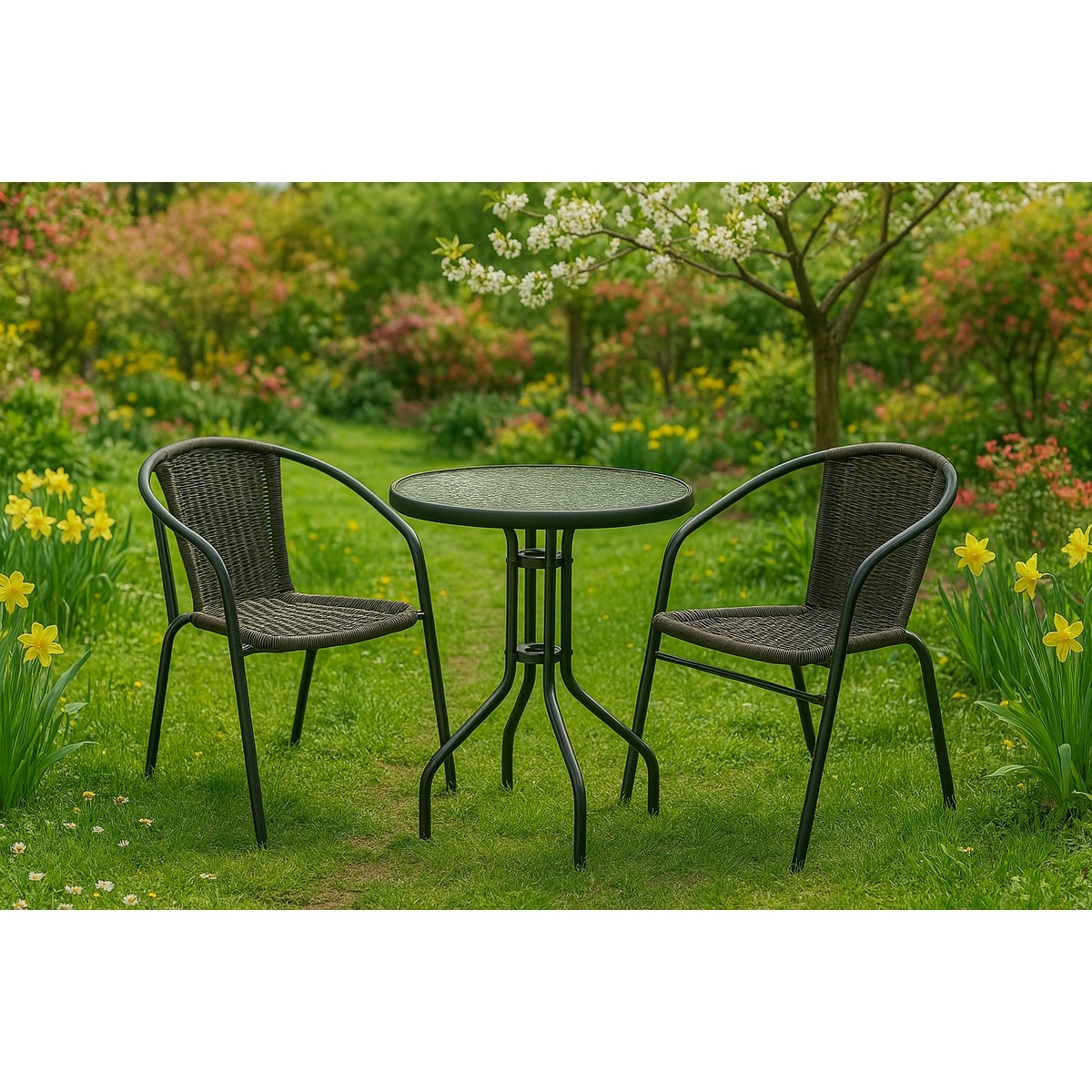 zahradní balkonový bistro set NINA 3dílný - thumb (1)