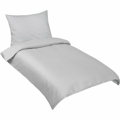 Set de lenjerie de pat din satin Bellatex Lux, gri deschis, 140 × 200, 70 × 90 cm