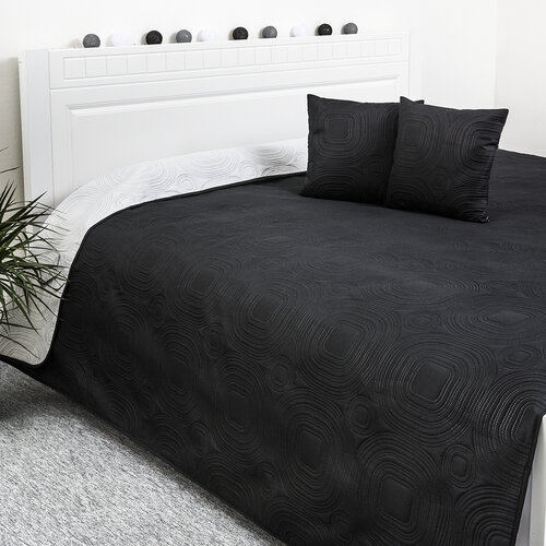 4Home přehoz na postel Doubleface bílá/černá, 220 x 240 cm, 2x 40 x 40 cm