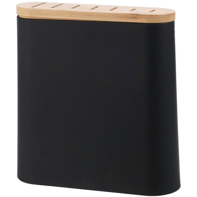 EH Messerständer mit Bambusdeckel 23 x 8 x 23,5 cm, Schwarz