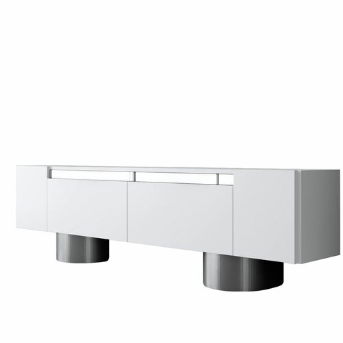 Măsuță TV Bohem White and Silver