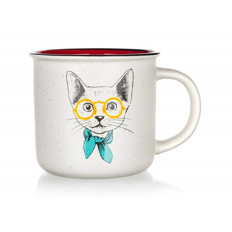 Obrázok BANQUET Hrnek keramický CAT WITH GLASSES 400 ml