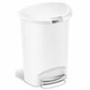 Simplehuman pedálos kuka, 50 l, fehér
