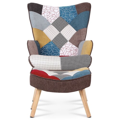 Fotoliu cu taburet PW2, patchwork