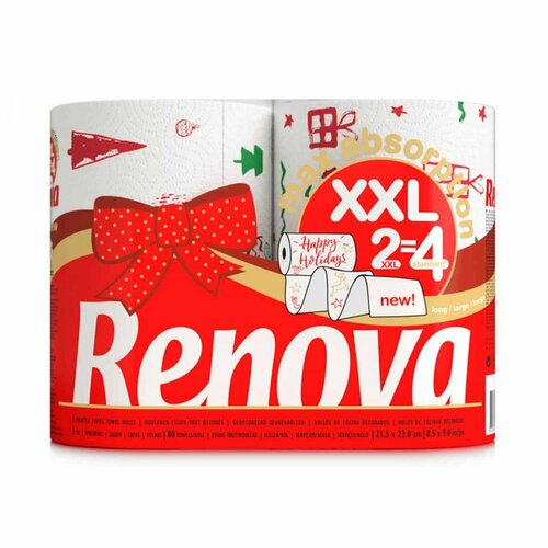 Renova Küchen-Weihnachtspapierwischer 2-lagig , 2 Rollen