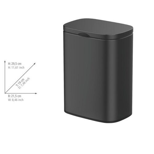 Wenko Nástěnný odpadkový koš Sare 5 l, černá