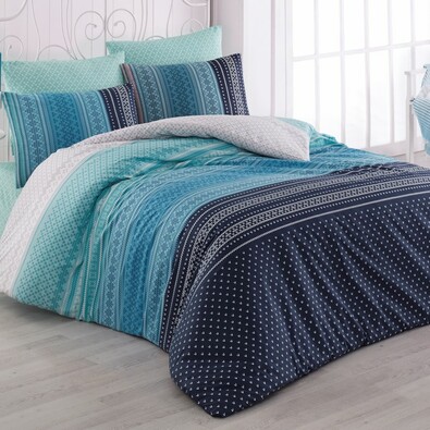 Bedtex Baumwollbettwäsche Sommer Blau, 140 x 200 cm, 70 x 90 cm