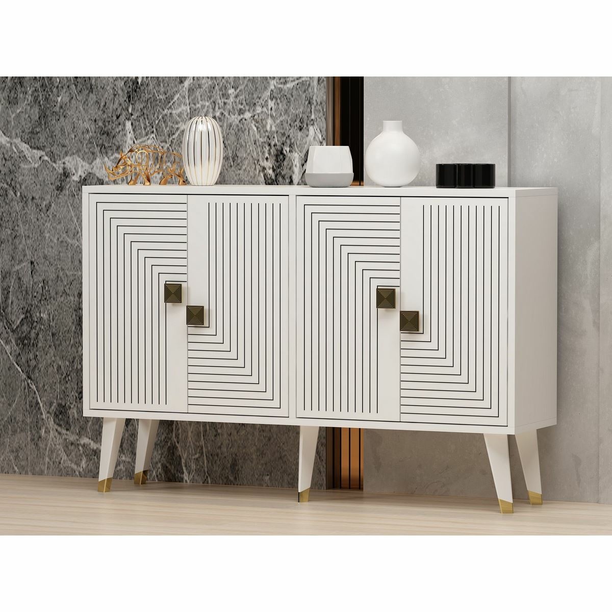 Skrinka Ahart White and Gold