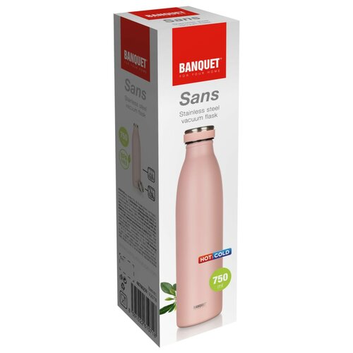 Banquet SANS rozsdamentes hőálló termosz 750 ml, lazacszínű