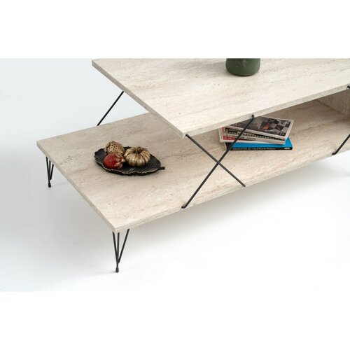 Măsuță de cafea Loire Travertine and Black