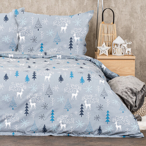 Lenjerie de pat din bumbac 4Home Elegant deer greygri, 140 x 200 cm, 70 x 90 cm