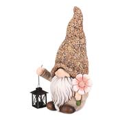 Elfe mit Blume und Kerzenlaterne, Polyresin, 30 x 20 x 50 cm