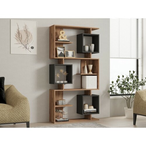 Knihovna Icardi Anthracite and Atlantic Pine