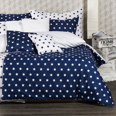 Lenjerie pat 1 pers. 4Home Stars Navy blue, 140 x 200 cm, 70 x 90 cm