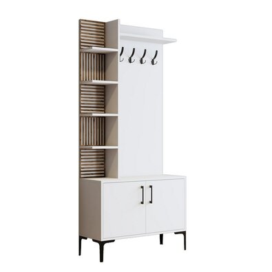 Vešiak s botníkom a policami Viyana White