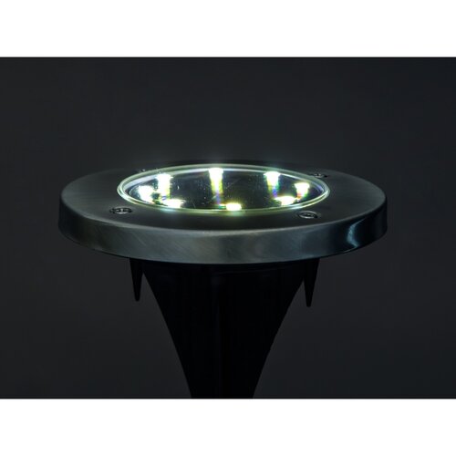 Happy Green Lampă LED încastrabilă solarăargintie, 12 cm